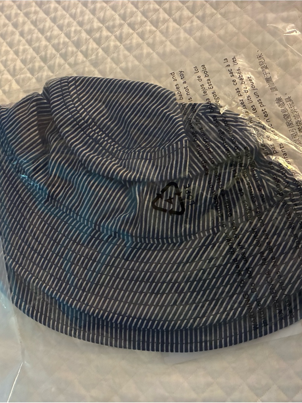 J. Crew Navy and White Striped Bucket Hat